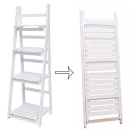 4 Tiers Ladder Shelf Storage Flower Plant Display Stand Wooden Bookcase Unit - thumbnail 2