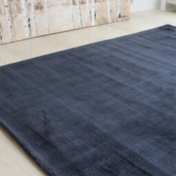 Blue Handmade , Luxurious , Modern , Plain Easy To Clean Viscose Rug For Living Room, Bedroom - 240Cm X 340Cm - thumbnail 1