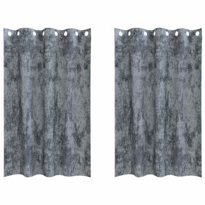 Berkfield Classic Curtain With Curtains 2 Pcs Silver Grey 175 X 140 Cm Velvet