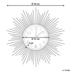 Beliani Wall Clock Solura 45 Cm Metal Gold - thumbnail 3