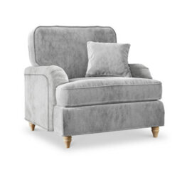 Arthur Ice Grey Armchair For Living Room - Fully Assembled By Roseland Furniture - thumbnail 1