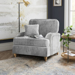 Arthur Ice Grey Armchair For Living Room - Fully Assembled By Roseland Furniture - thumbnail 2