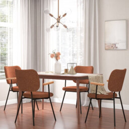 Costway Set Of 2 Dining Chair Padded Kitchen Armchairs Accent Chair W/ Linen Fabric - thumbnail 3