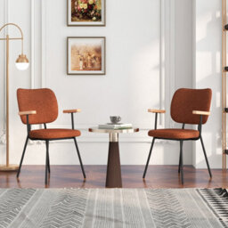 Costway Set Of 2 Dining Chair Padded Kitchen Armchairs Accent Chair W/ Linen Fabric - thumbnail 5