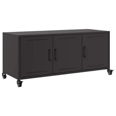 Berkfield Durable Tv Cabinet Black 100.5X39X43.5 Cm Steel - image 1