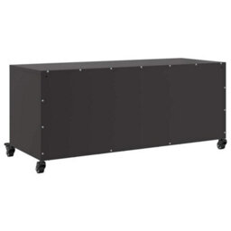 Berkfield Durable Tv Cabinet Black 100.5X39X43.5 Cm Steel - thumbnail 8
