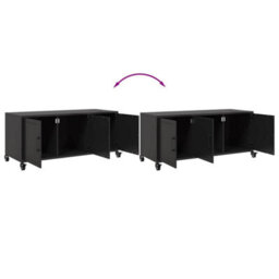 Berkfield Durable Tv Cabinet Black 100.5X39X43.5 Cm Steel - thumbnail 9