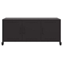 Berkfield Durable Tv Cabinet Black 100.5X39X43.5 Cm Steel - thumbnail 6