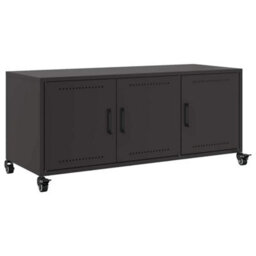 Berkfield Durable Tv Cabinet Black 100.5X39X43.5 Cm Steel - thumbnail 1