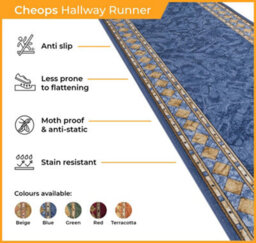 Cheops Hallway Runner Rug - Hardwearing, Non-Slip & Durable Carpet For Hall, Kitchen & Corridor - thumbnail 3
