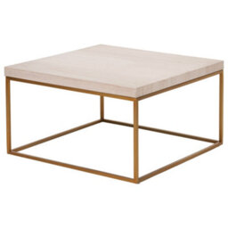 Pacific Lifestyle Beige Granite Square Coffee Table With Burnished Gold Metal Legs, Real Stone Top 70Cm, Madison - thumbnail 4