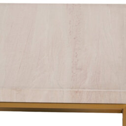 Pacific Lifestyle Beige Granite Square Coffee Table With Burnished Gold Metal Legs, Real Stone Top 70Cm, Madison - thumbnail 6