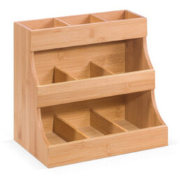 EHC Woodluv 3-Tier Bamboo Tea Bag Organizer, Tier Storage Organizer For Teabags, Tea Bag Storage Caddy 27 X 17.5 X 24 Cm - thumbnail 2