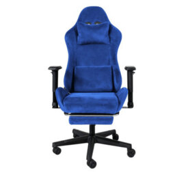 Levede Office Desk Chair Gaming Recliner Adjustable Height With Footrest Blue - thumbnail 3