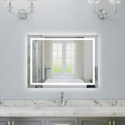 Probaty Bathrooms Bathroom 3 Colors Dimmable Led Mirror 1100X700mm With Anti-Fog Ip44,wall Mounted Touch Switch Backlit Vanity Mirror - thumbnail 1
