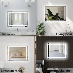 Probaty Bathrooms Bathroom 3 Colors Dimmable Led Mirror 1100X700mm With Anti-Fog Ip44,wall Mounted Touch Switch Backlit Vanity Mirror - thumbnail 5