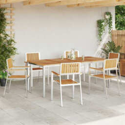 Berkfield Garden Dining Set 7 Pcs Brown Solid Teak Wood - thumbnail 4
