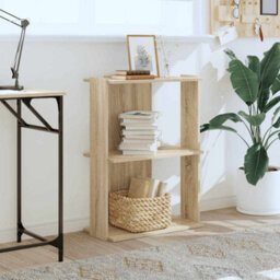 Berkfield Elegant Bookcase 3-Tier Sonoma Oak 60X30X80 Cm Engineered Wood - thumbnail 3