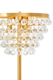 Orsina Clear Crystal Floor Lamp With Gold Metal Base, Elegant Crystal Bead Standing Lamp For Living Room - thumbnail 2