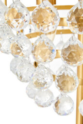 Orsina Clear Crystal Floor Lamp With Gold Metal Base, Elegant Crystal Bead Standing Lamp For Living Room - thumbnail 3