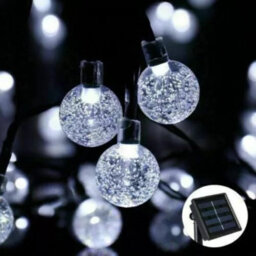 HSD 50 Led White Crystal Ball Lights (10M) - Solar Power Lights For Christmas, Weddings, And Home Decor - thumbnail 1