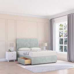 "Sloomy 3Ft Manhattan Naples Silver Memory Foam Bed Set With 2 Drawers, Mattress & 54"" Headboard - Single"