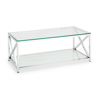 Oakham Monaco Coffee Table In Glass And Silver - image 1