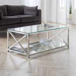 Oakham Monaco Coffee Table In Glass And Silver - thumbnail 3