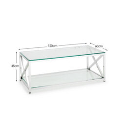 Oakham Monaco Coffee Table In Glass And Silver - thumbnail 4