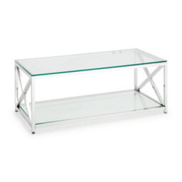 Oakham Monaco Coffee Table In Glass And Silver - thumbnail 1