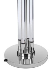 Orsina Tall Floor Lamp With Acrylic Tubular Base, Grey Fabric Shade Lighting For Living Room, Nickel Standing Lamp - thumbnail 4