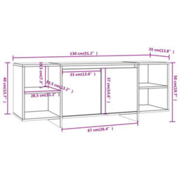 Berkfield Tv Cabinet Concrete Grey 130X35X50 Cm Engineered Wood - thumbnail 8