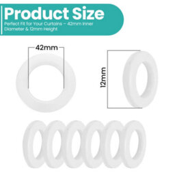 Neel Blue 42mm Platic Eyelets, White Grommet Rings For Curtains & Drapes, Backdrop, 10Pcs - thumbnail 2