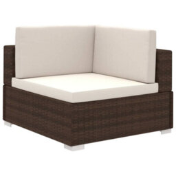 Walplus 8 Piece Garden Lounge Set With Cushions Poly Rattan Brown - thumbnail 3