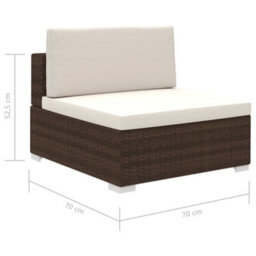 Walplus 8 Piece Garden Lounge Set With Cushions Poly Rattan Brown - thumbnail 8