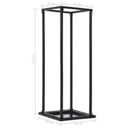 Walplus Firewood Rack With Base Black 37X37X113 Cm Steel - thumbnail 6