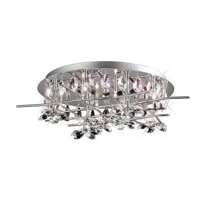 Luminosa Lighting Luminosa Aviance Flush Ceiling 8 Light G4 Polished Chrome/crystal, Not Led/cfl Compatible - image 1