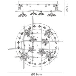 Luminosa Lighting Luminosa Aviance Flush Ceiling 8 Light G4 Polished Chrome/crystal, Not Led/cfl Compatible - thumbnail 3