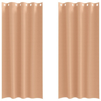 Berkfield Modern Curtains With Curtains 2 Pcs Light Brown 260 X 140 Cm Polyester - image 1