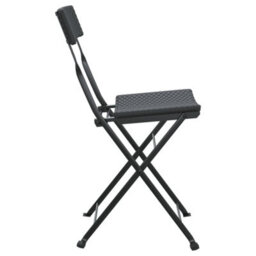 Berkfield Folding Bistro Chairs 8 Pcs Black Poly Rattan And Steel - thumbnail 6
