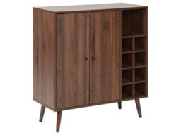 Wyld And Coco Aurora Home Sideboard Dark Engineered Wood 2-Door With 8-Bottle Wine Rack - thumbnail 3