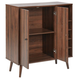 Wyld And Coco Aurora Home Sideboard Dark Engineered Wood 2-Door With 8-Bottle Wine Rack - thumbnail 5