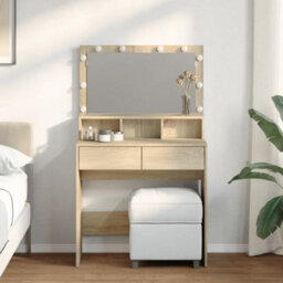 Walplus Dressing Table With Led Sonoma Oak 80X41X134.5 Cm