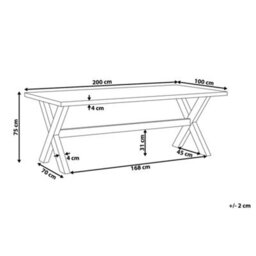 Beliani Garden Dining Table Olbia 200 Cm 100 Cm Concrete Grey - thumbnail 3