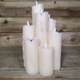 Samuel Alexander 7 Flame Battery Operated Melted Edge Christmas Wax Candle With Timer - thumbnail 4