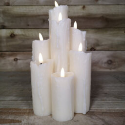 Samuel Alexander 7 Flame Battery Operated Melted Edge Christmas Wax Candle With Timer - thumbnail 3