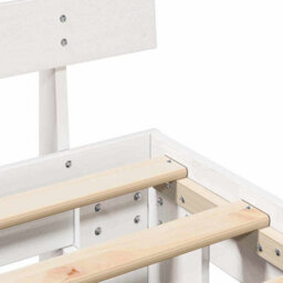 Berkfield Modern Bed Frame With Headboard White 100X200 Cm Solid Wood Pine - thumbnail 8