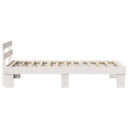 Berkfield Modern Bed Frame With Headboard White 100X200 Cm Solid Wood Pine - thumbnail 6