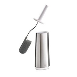 Joseph Flex - Smart Hygienic Silicone Toilet Brush With Holder Set, Flexible Anti-Drip, Anti-Clog Deep Clean Head- Stainless Steel