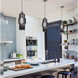 Long Life Lamps Company Modern Vintage Ceiling Pendant Lamp Shade Smoked Grey Cylindrical Glass H3045 - thumbnail 8